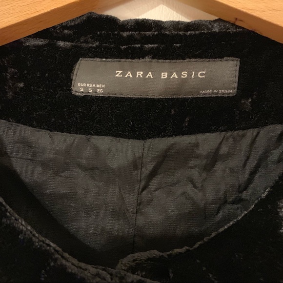 Zara Black Peter Pan Collar Blazer Size S - Picture 4 of 5